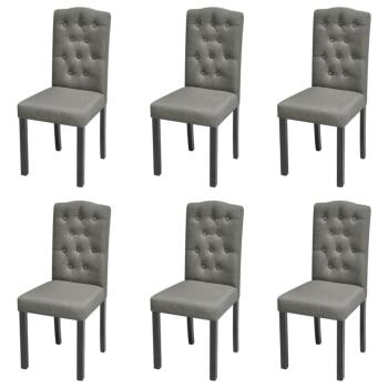 ARDEBO.de - Esszimmerstühle 6 Stk. Grau Stoff
