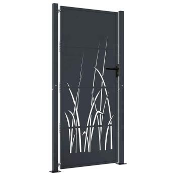 Gartentor Anthrazit 100x200 cm Stahl Gras-Design