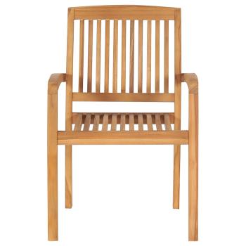 Gartenstühle 2 Stk. mit Roten Kissen Massivholz Teak