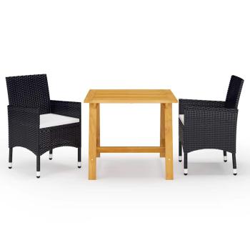 ARDEBO.de - 3-tlg. Garten-Essgruppe Schwarz
