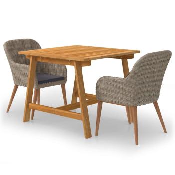 ARDEBO.de - 3-tlg. Garten-Essgruppe Braun