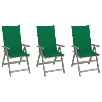 ARDEBO.de - Verstellbare Gartenstühle 3 Stk. mit Auflagen Massivholz Akazie