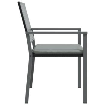 Gartenst?hle mit Kissen 4 Stk. Schwarz 54x62,5x89cm Poly Rattan
