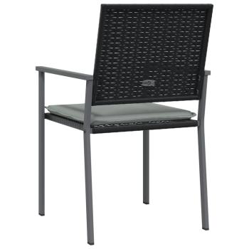 Gartenst?hle mit Kissen 4 Stk. Schwarz 54x62,5x89cm Poly Rattan