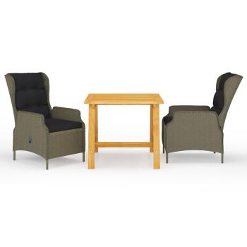 ARDEBO.de - 3-tlg. Garten-Essgruppe Braun