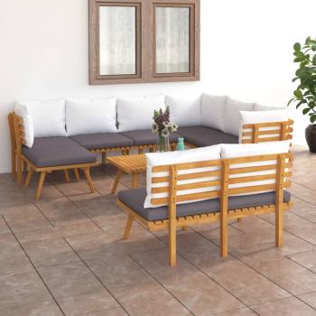 ARDEBO.de - 9-tlg. Garten-Lounge-Set mit Kissen Massivholz Akazie