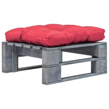 ARDEBO.de - Outdoor-Ottomane Paletten mit Kissen in Rot Holz Grau