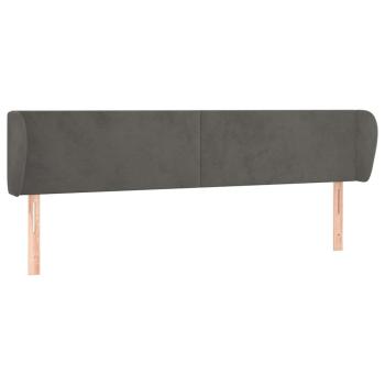 Kopfteil mit Ohren Dunkelgrau 203x23x78/88 cm Samt