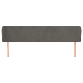 Kopfteil mit Ohren Dunkelgrau 203x23x78/88 cm Samt