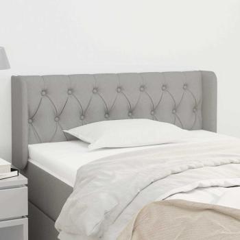 ARDEBO.de - Kopfteil mit Ohren Hellgrau 103x16x78/88 cm Stoff