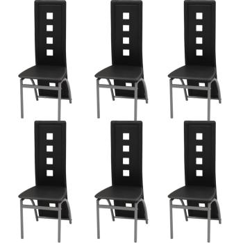 ARDEBO.de - Esszimmerstühle 6 Stk. Kunstleder Schwarz