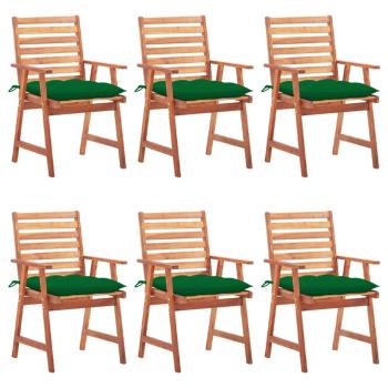 ARDEBO.de - Garten-Essstühle 6 Stk. mit Kissen Massivholz Akazie
