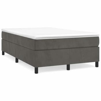Boxspringbett mit Matratze Dunkelgrau 120x200 cm Samt