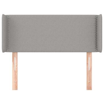 Kopfteil mit Ohren Hellgrau 103x16x78/88 cm Stoff