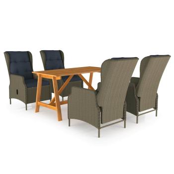 ARDEBO.de - 5-tlg. Garten-Essgruppe Braun