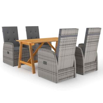 ARDEBO.de - 5-tlg. Garten-Essgruppe Grau