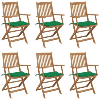 ARDEBO.de - Klappstühle, 6 Stück, mit Kissen, aus massivem Akazienholz
