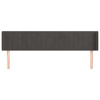 Kopfteil mit Ohren Dunkelgrau 163x16x78/88 cm Samt