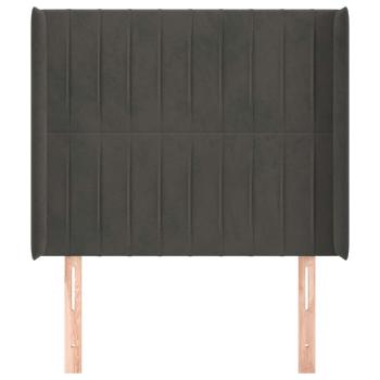 Kopfteil mit Ohren Dunkelgrau 83x16x118/128 cm Samt