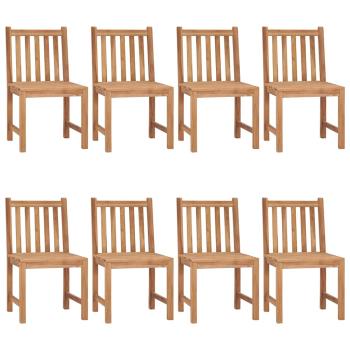 Gartenstühle 8 Stk. mit Kissen Massivholz Teak