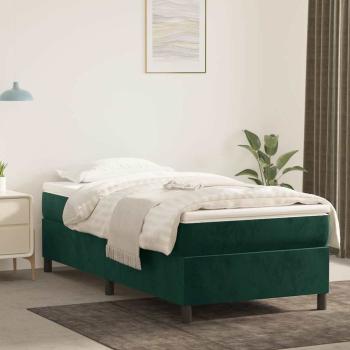 ARDEBO.de - Boxspringbett mit Matratze Dunkelgrün 100x200 cm Samt