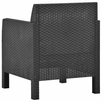 Gartenst?hle mit Kissen 2 Stk. PP Rattan Anthrazit