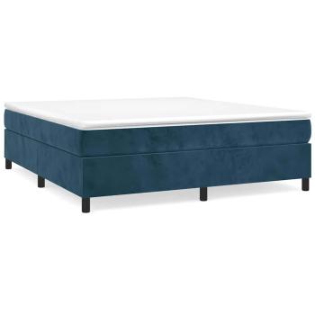 Boxspringbett mit Matratze Dunkelblau 160x200 cm Samt