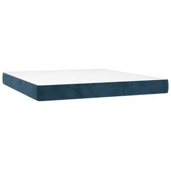 Boxspringbett mit Matratze Dunkelblau 160x200 cm Samt
