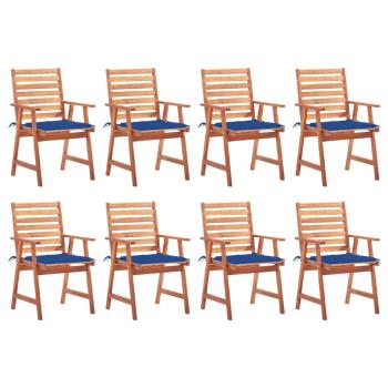 ARDEBO.de - Garten-Essstühle 8 Stk. mit Kissen Massivholz Akazie