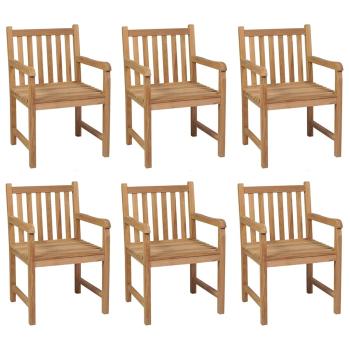 Gartenst?hle 6 Stk. mit Hellblauen Kissen Massivholz Teak
