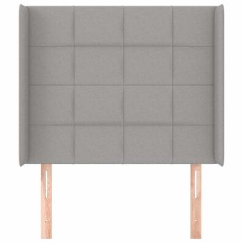 Kopfteil mit Ohren Hellgrau 103x16x118/128 cm Stoff