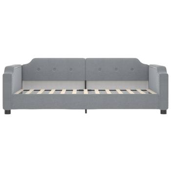 Tagesbett Ausziehbar mit Schubladen Hellgrau 100x200 cm Stoff