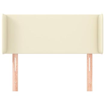 Kopfteil mit Ohren Creme 103x16x78/88 cm Kunstleder