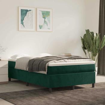 ARDEBO.de - Boxspringbett mit Matratze Dunkelgrün 120x200 cm Samt