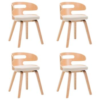 Esszimmerstühle 4 Stk. Creme Bugholz und Kunstleder