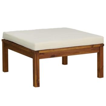 12-tlg. Garten-Lounge-Set mit Creme Kissen Massivholz Akazie