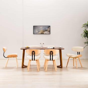 ARDEBO.de - Esszimmerstühle 6 Stk. Creme Bugholz und Kunstleder