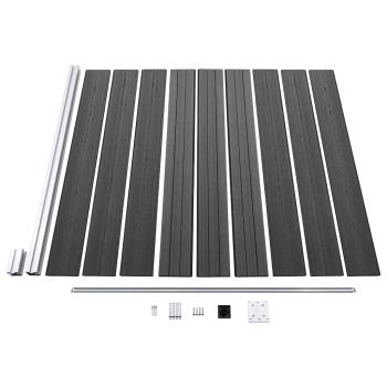 Zaunelement Set WPC 526x186 cm Schwarz