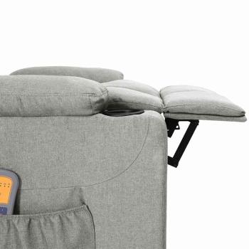 Massagesessel Elektrisch Hellgrau Stoff