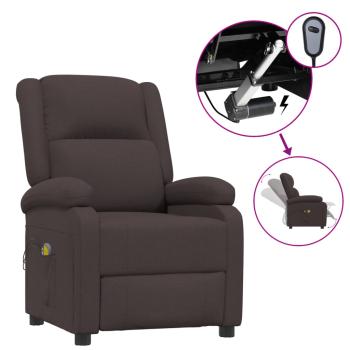 Massagesessel Elektrisch Dunkelbraun Stoff