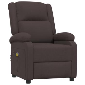 Massagesessel Elektrisch Dunkelbraun Stoff