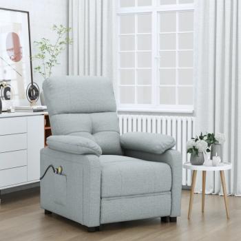 ARDEBO.de - Massagesessel Elektrisch Hellgrau Stoff
