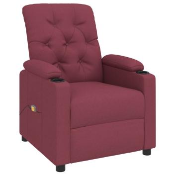 Massagesessel Weinrot Stoff