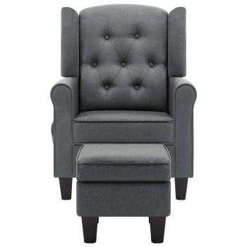 Massagesessel mit Hocker Hellgrau Stoff