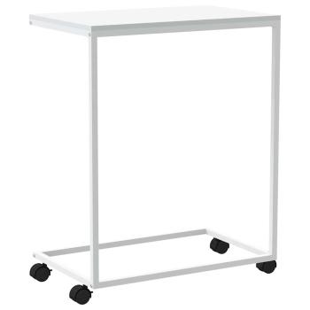 Beistelltisch mit Rollen Weiß 55x35x70 cm Holzwerkstoff