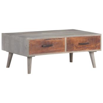 ARDEBO.de - Couchtisch Grau 100x60x40 cm Raues Mango-Massivholz