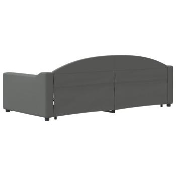 Tagesbett Ausziehbar Dunkelgrau 90x200 cm Stoff