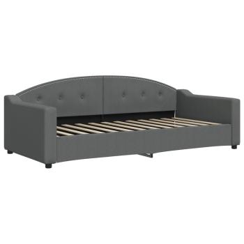 Tagesbett Ausziehbar Dunkelgrau 90x200 cm Stoff