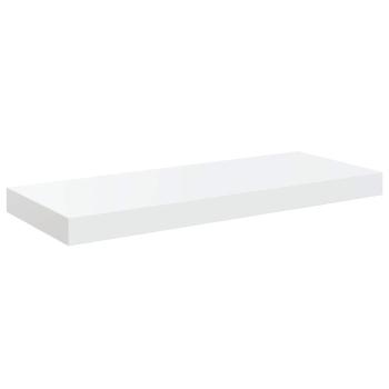 Schweberegale 2 Stk. Hochglanz-Weiß 60x23,5x3,8 cm MDF