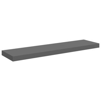 Schwebendes Wandregal Hochglanz-Grau 90x23,5x3,8 cm MDF